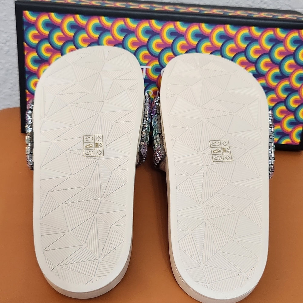 Kurt Geiger Women's Sparkling Multicolor Slide Sandals - Picture 3 of 4
